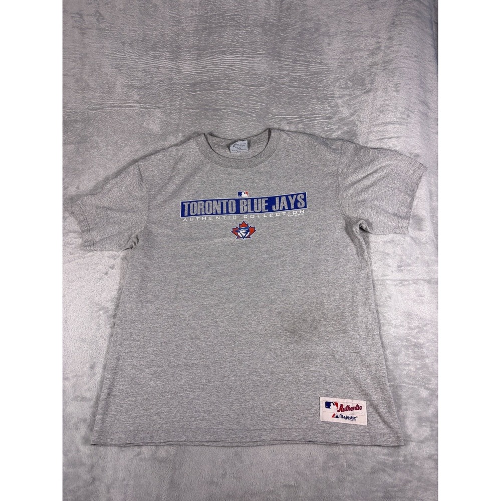 Vintage Majestic Toronto Blue Jays Authentic Collection T Shirt Mens XL Gray MLB